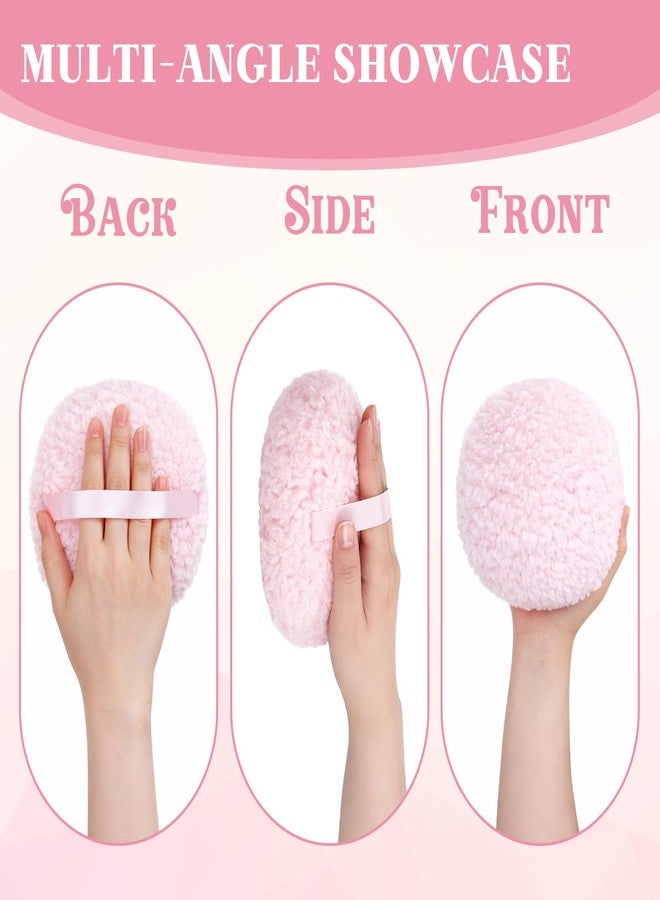 Bruislard Large Big Puff Body Puff with Cute Bags 6 Inch Soft Dusting Body Pink - Image 3