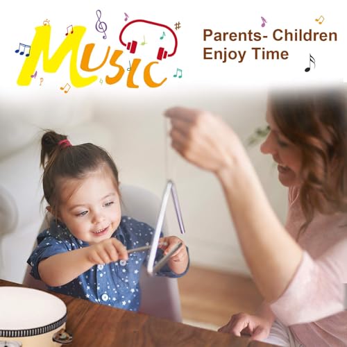 LOOIKOOS Toddler Musical Instruments Montessori Natural Wooden Percussion Instruments for Kids Preschool Educational Musical Toys Set for Boys and Girls with Storage Bag - Image 4