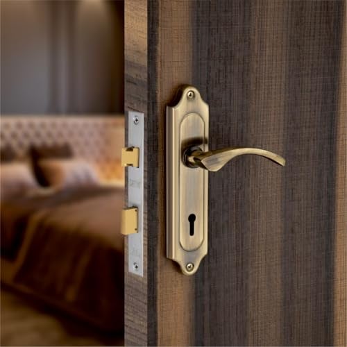 SARDAR Grace Antique finsh 7 Inch Iron Handle Set|2 Keys | 6 Lever Single Turn Lock Set| Handle Set for Door, Bathroom, Bedroom, Living Room| - Image 1