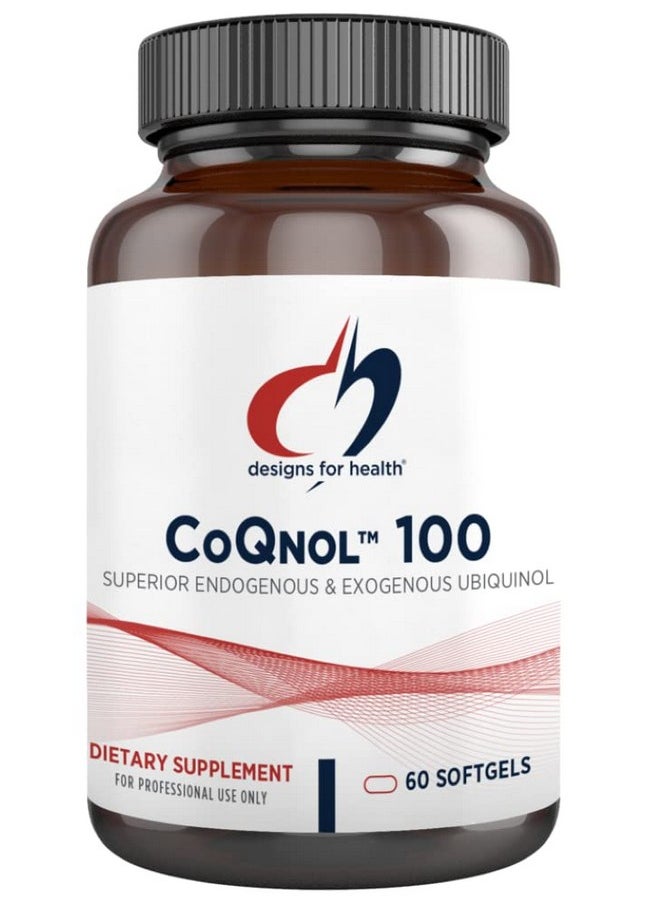 designs for health - Coqnol 100Mg Coq10 Ubiquinol With Superior Bioavailability + Exclusive Absorption Technology Double Coenzymeq10 Boost With Gg Heart Healthy Aging + Cell Support (60 Softgels) - Image 1