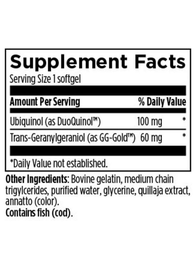 designs for health - Coqnol 100Mg Coq10 Ubiquinol With Superior Bioavailability + Exclusive Absorption Technology Double Coenzymeq10 Boost With Gg Heart Healthy Aging + Cell Support (60 Softgels) - Image 1