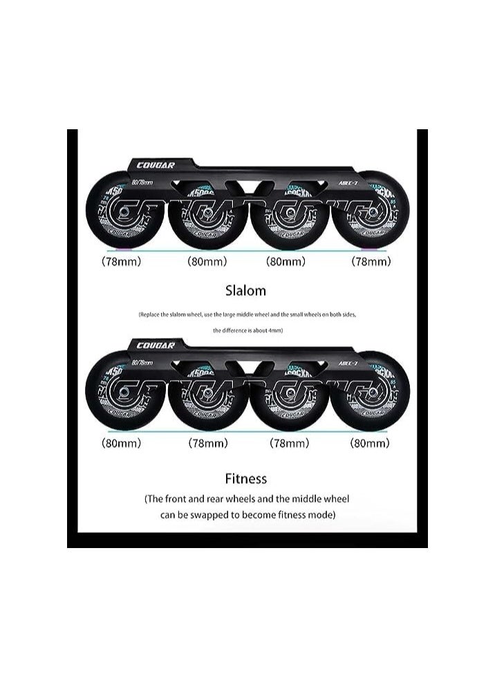 Cougar COUGAR Roller Skate Shoe Model 509 For Adult Adjustable Roller Skates with 4 Illuminating Pu Wheels, Outdoors and Indoors Roller Blades for Boys Girls Beginners Color : White Size : 44  - Image 3