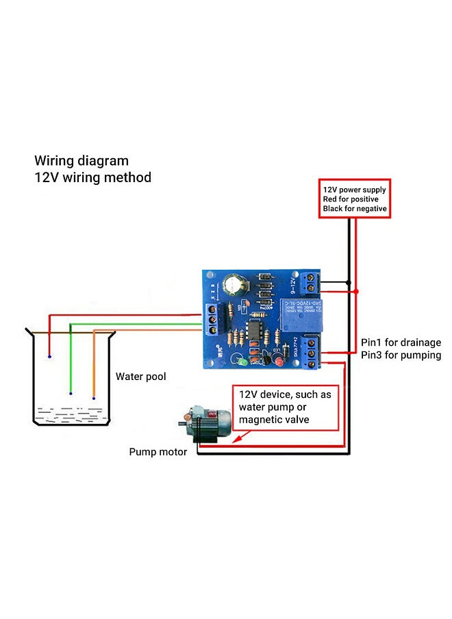 Generic - DC 12V Water Liquid Level Controller Sensor Module Water Level Relay Detection Sensor Pumping Drainage Switch Controlling Circuit Board - Image 1