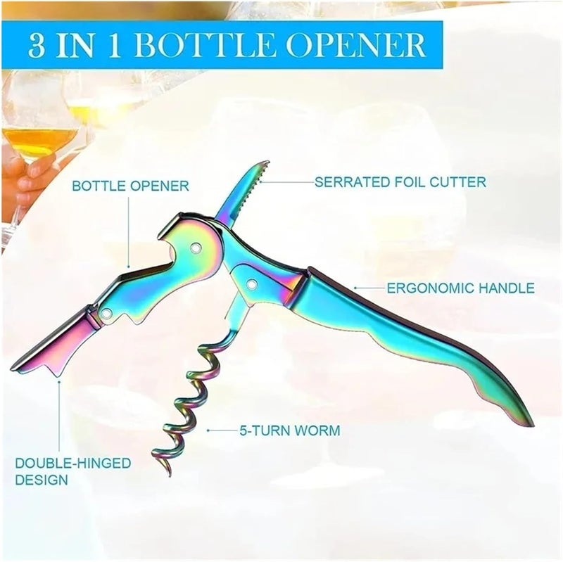 Multipurpose Seahorse Knife Stainless Steel Wine Red Bottle Opener Restaurant Beer(Multicolor 1pcs) - Image 2