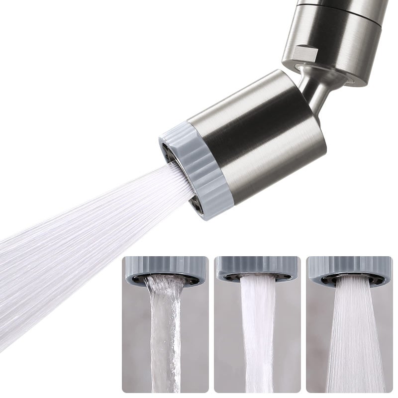 Rotating Faucet Nozzle360 Swivel Kitchen Faucet Aerator SplashProof 3Flow Sprayer Female Bathroom Faucet AttachmentFaucet Attachment for Kitchen SinkFaucet Aerator Sprayer Brushed Nickel