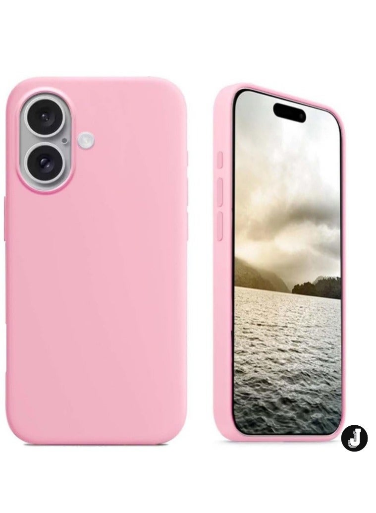 JAJEEK "iPhone 16 Slim Fit Matte Pink TPU Case – Soft, Flexible Silicone Back Cover for Stylish Protection" - Image 1
