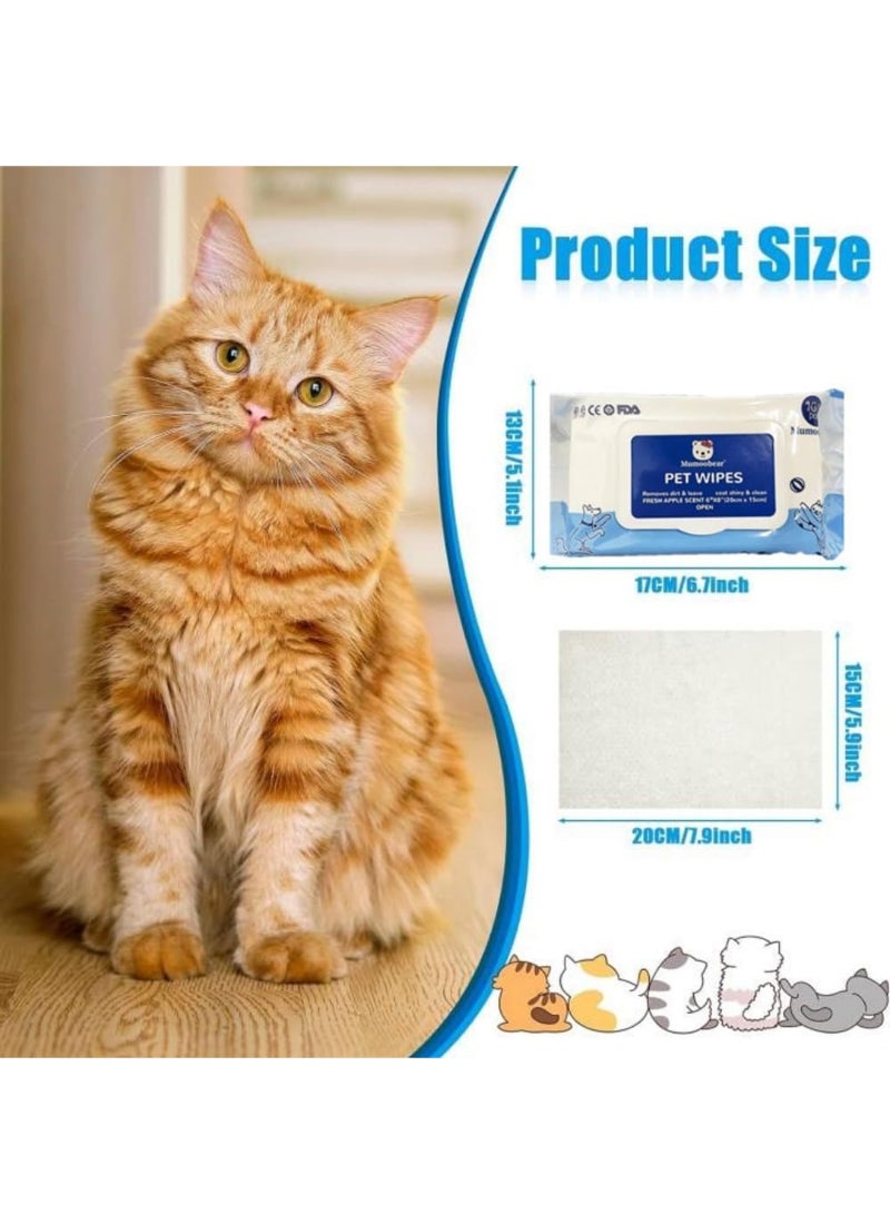 Coodipet 100Pcs/1Pack Dog Wipes Pet Wipes Cat Grooming Supplies for Paws, Butt, Ear, Skin, Eye, Body Cleaning Bath Stain Odor Remover, Home or Travel Use(Unscented) - Image 3