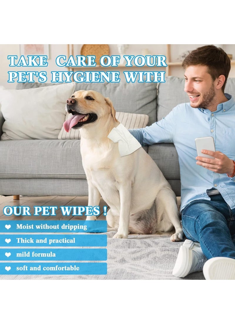 Coodipet 100Pcs/1Pack Dog Wipes Pet Wipes Cat Grooming Supplies for Paws, Butt, Ear, Skin, Eye, Body Cleaning Bath Stain Odor Remover, Home or Travel Use(Unscented) - Image 2
