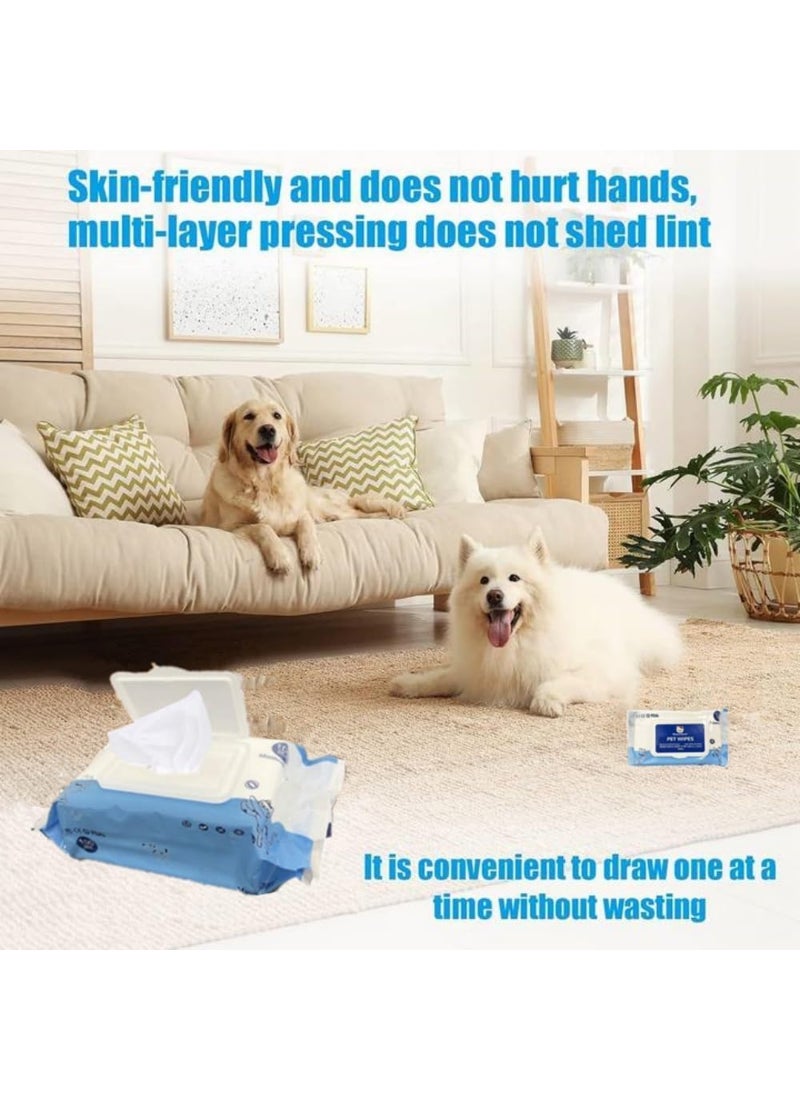 Coodipet 100Pcs/1Pack Dog Wipes Pet Wipes Cat Grooming Supplies for Paws, Butt, Ear, Skin, Eye, Body Cleaning Bath Stain Odor Remover, Home or Travel Use(Unscented) - Image 4