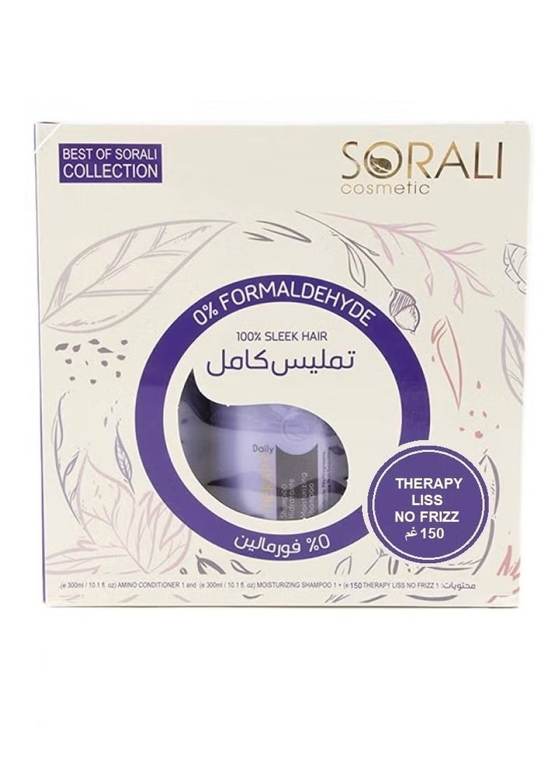 سورالي طقم تمليس وتنعيم الشعر الثلاثي مكون من معالج بروتين 150مل + شامبو 300مل + بلسم 300مل - Image 2