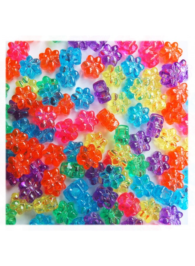 BeadExplosion Flower Beads Jewel Rainbow Colors Large Hole Pony Beads Multi Mix Made in USA - Image 3