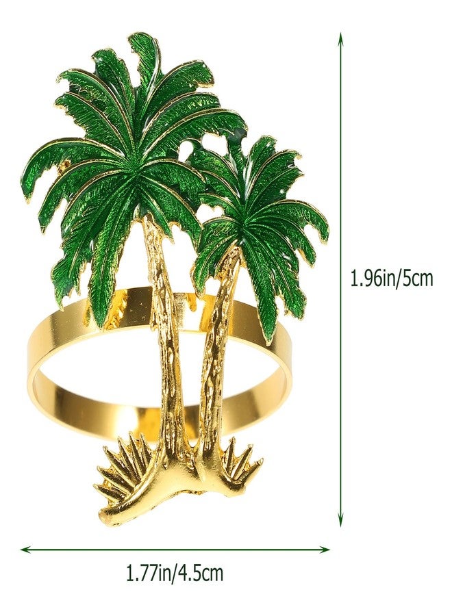 PRETYZOOM 4Pcs Tropical Hawaiian Napkin Rings Plam Napkin Rings Summer Napkin Buckles Tropical Luau Party Table Decorations - Image 5