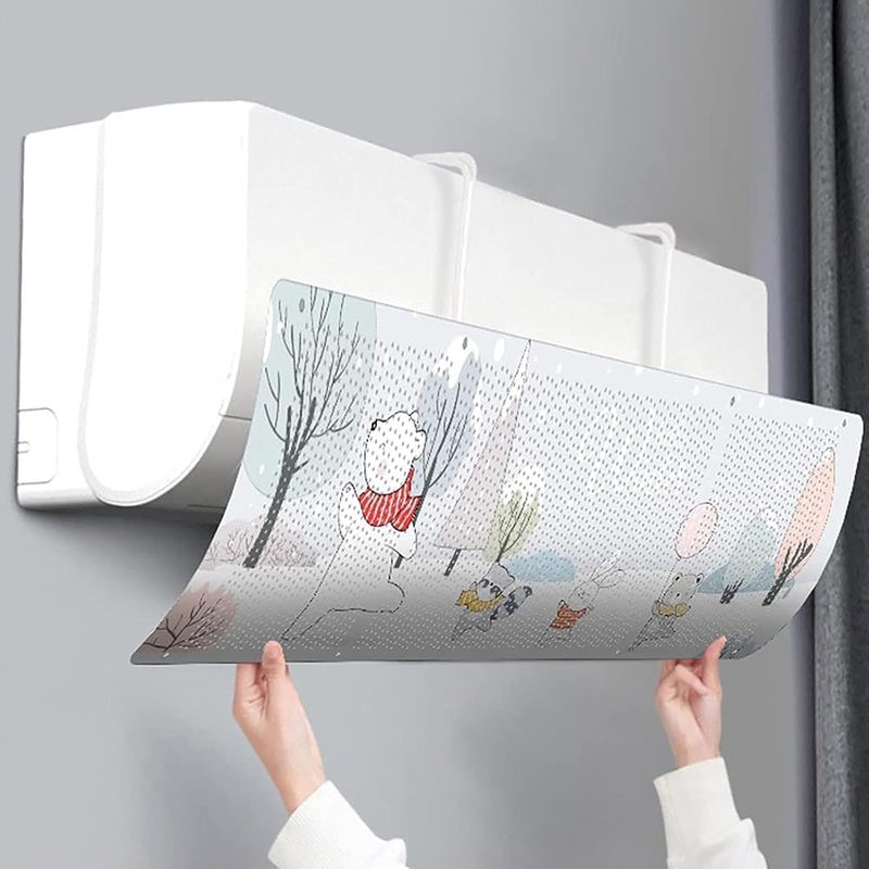 Adjustable AC Deflector for Bedroom Use, Air Conditioner Air Flow Redirector, Anti Direct Cold Air Shield, Stylish Wall Design for Comfortable Sleep (One pack) - Image 1