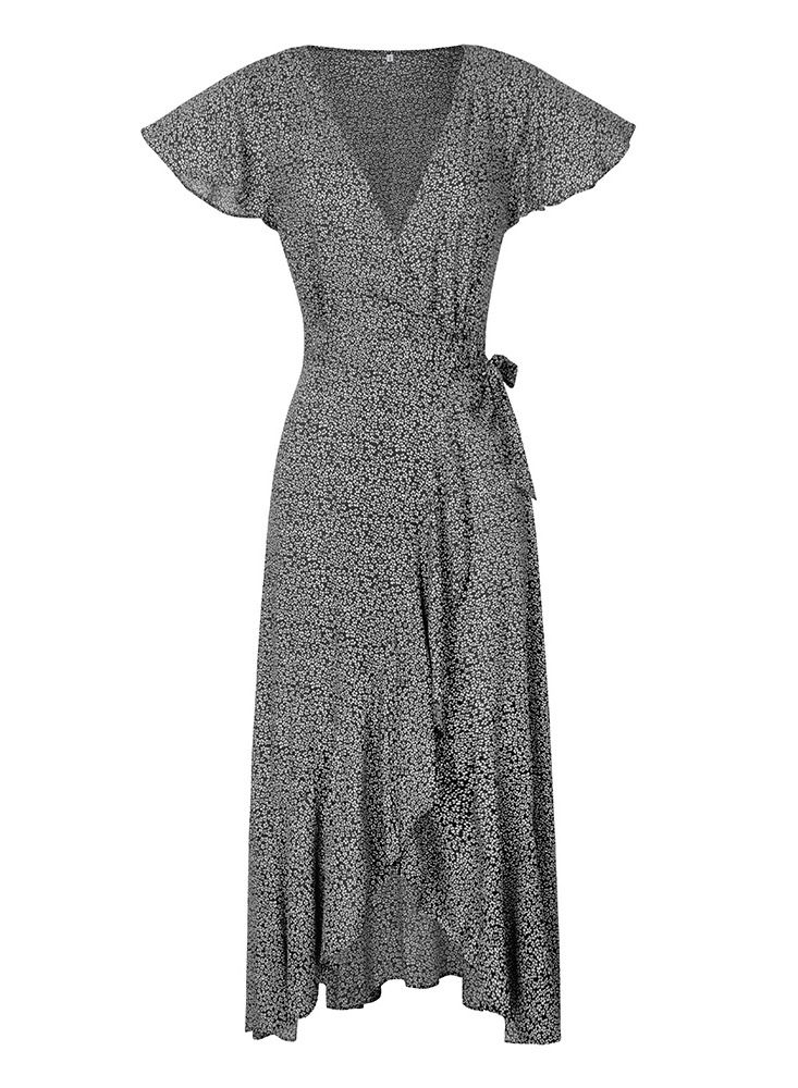 Loquat Summer Women's Casual Holiday Dress Grey  - Image 1
