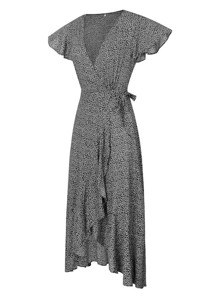Loquat Summer Women's Casual Holiday Dress Grey  - Image 2