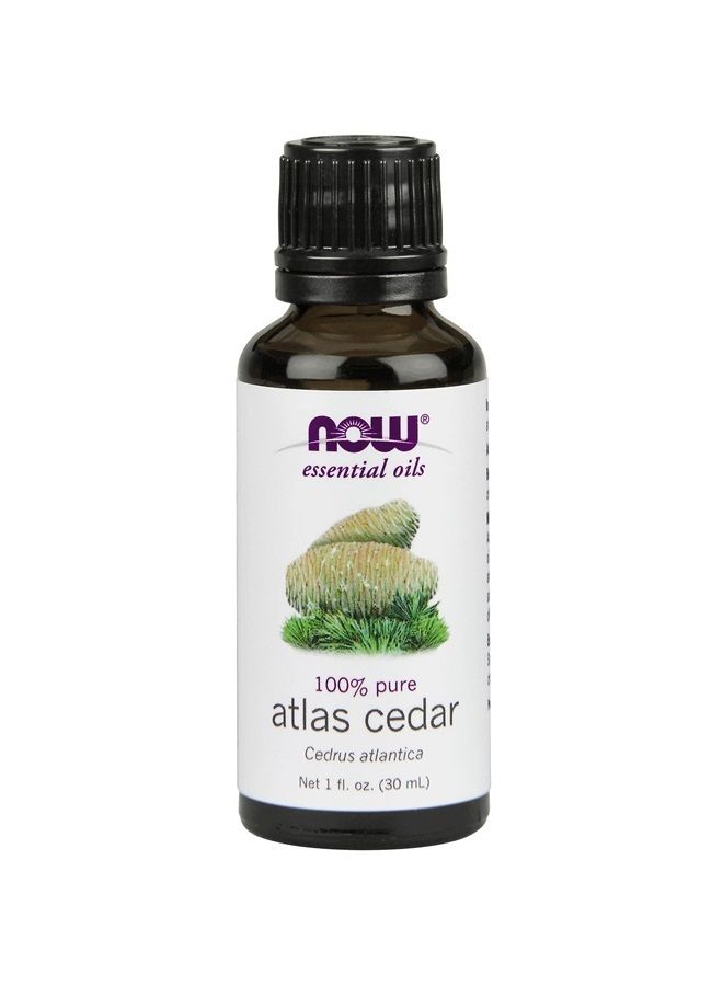now Essential Oils, Atlas Cedar Oil, Balancing Aromatherapy Scent, Steam Distilled, 100% Pure, Vegan, Child Resistant Cap, 1-Ounce  - Image 1