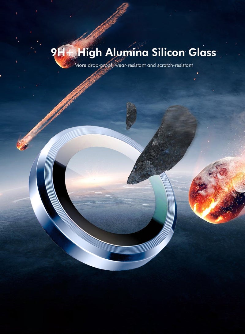 Wtech Apple iPhone 17 5G 2025 Premium Alloy Ring Camera Lens Tempered Glass Protector Shield (MLGICR) - Clear/Light Blue - Image 4