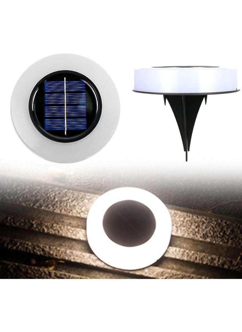 XVersion 4pcs Solar Led Lights Warm White, Waterproof Outdoor Pathway Lights Portable Outdoor Lights Warm White - Round Design  - Image 1