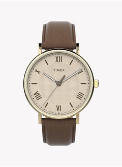 تيميكس ساعة Timex للرجال Southview مع هيكل ذهبي اللون وحزام جلدي بني TW2V91300 للرجال  - Image 1