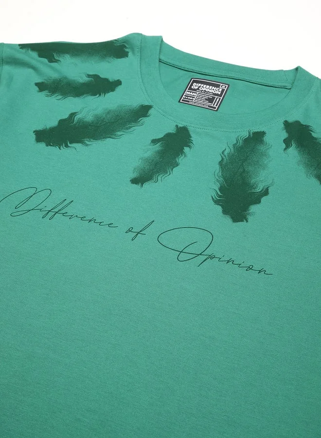 Difference of Opinion Men Oversized Crew Neck Printed T-Shirt