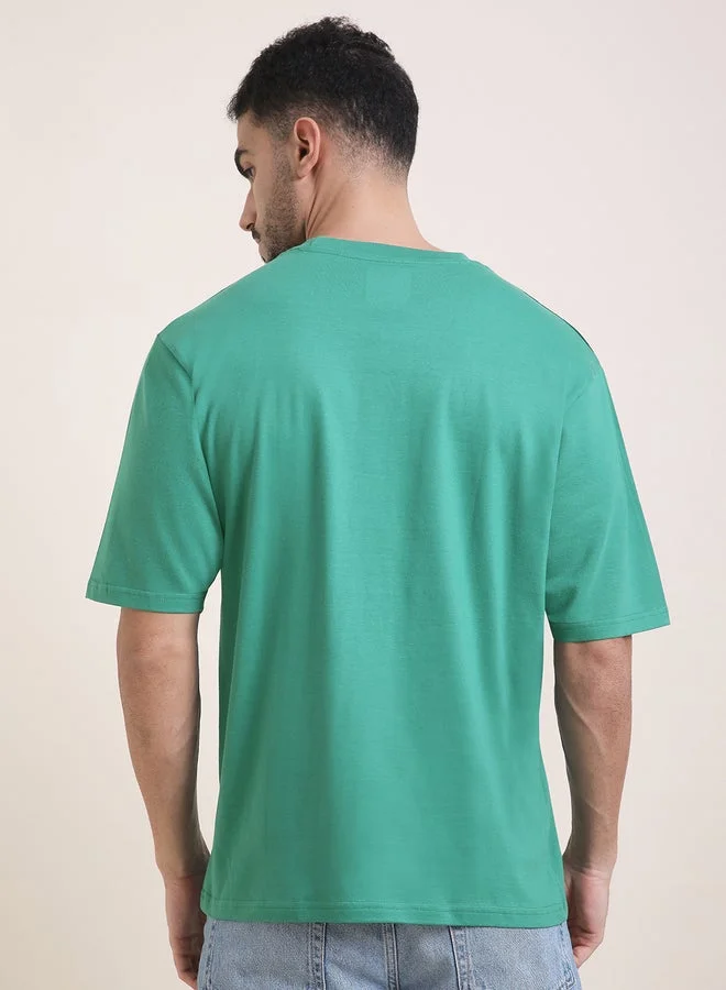 Difference of Opinion Men Oversized Crew Neck Printed T-Shirt