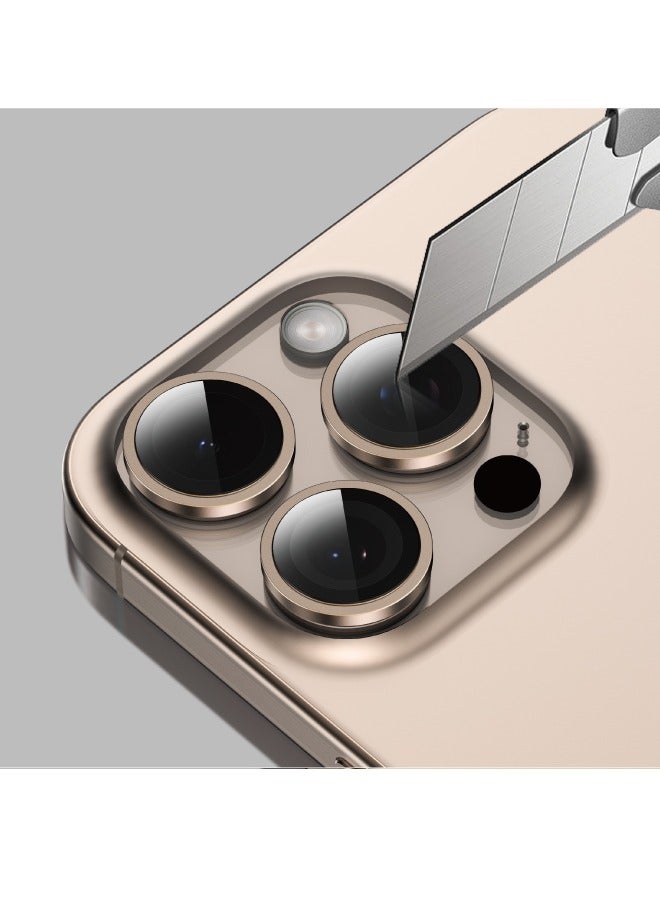 جرين ليون عدسة كاميرا HD Plus لهاتف آيفون 16 برو / 16 برو ماكس/ مضادة لبصمات الأصابع / طلاء مضاد للتوهج / مضاد للخدش / مقاوم للماء / امتصاص النانو / زجاج متين / سهل التركيب / جودة عالية / أقصى قدر من الحماية / عدسات فائقة الوضوح - ذهبي نحاسي - Image 4