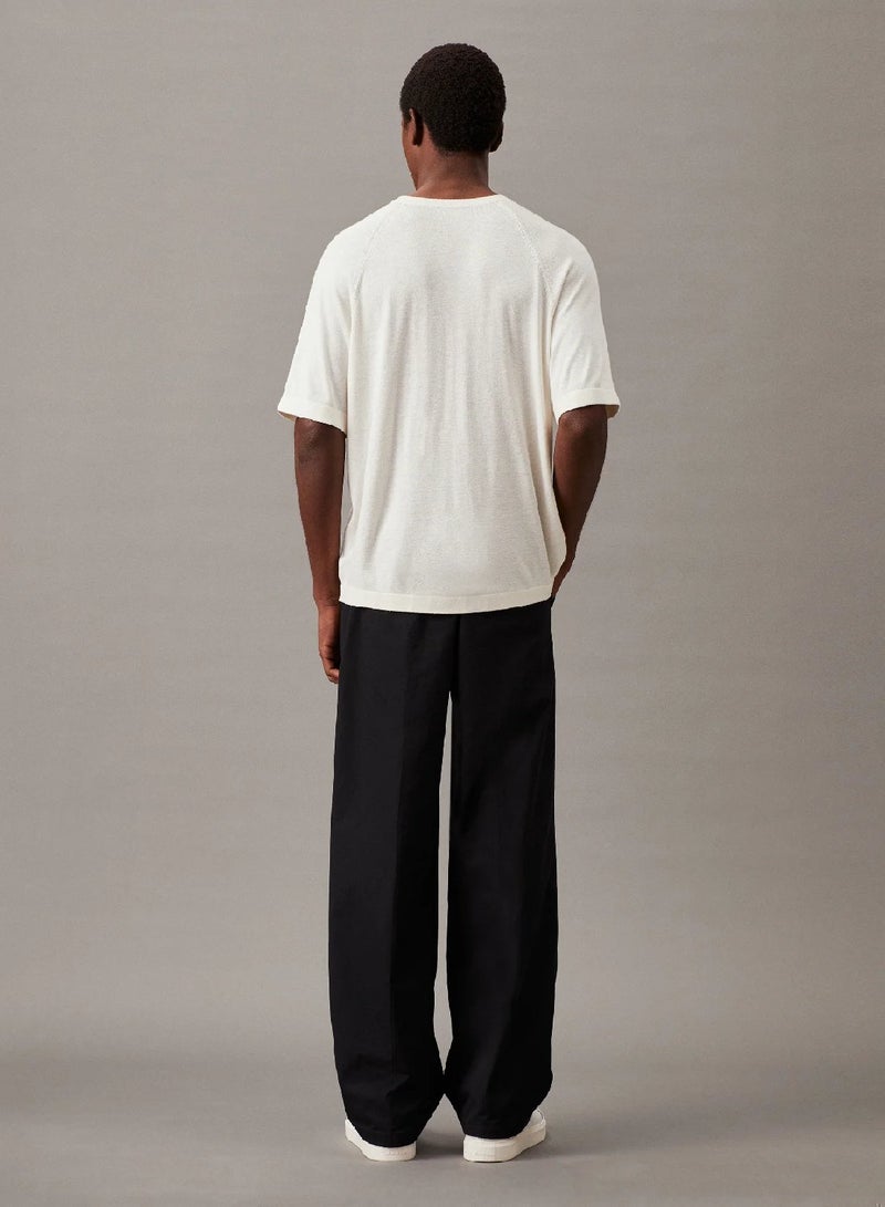 CALVIN KLEIN Knitted Viscose Blend T-shirt - Image 3