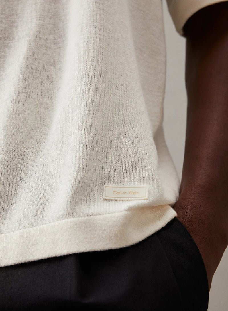 CALVIN KLEIN Knitted Viscose Blend T-shirt - Image 4