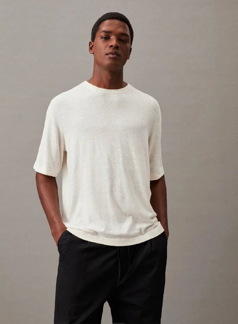 CALVIN KLEIN Knitted Viscose Blend T-shirt