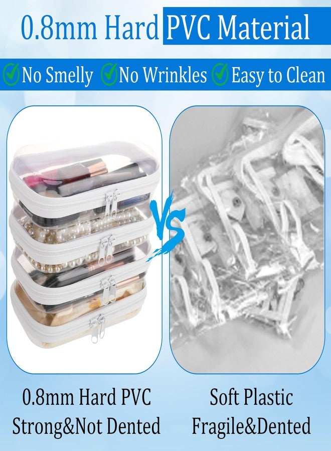 Hokoad 8Pcs Clear Hard Shell Zipper Case, Transparent Hard Plastic Zipper Pouches, Portable Travel Storage Organizer Bins, Hard Plastic Case for Toy Cosmetics Snacks Toiletry (S: 7.8 x 4.3 x 2 Inch) - Image 4
