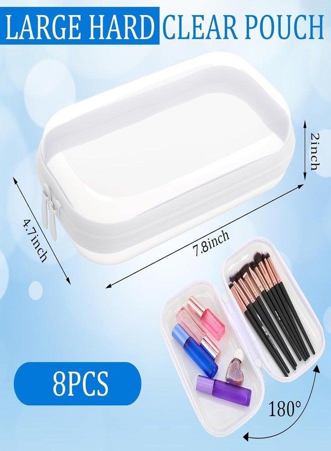 Hokoad 8Pcs Clear Hard Shell Zipper Case, Transparent Hard Plastic Zipper Pouches, Portable Travel Storage Organizer Bins, Hard Plastic Case for Toy Cosmetics Snacks Toiletry (S: 7.8 x 4.3 x 2 Inch) - Image 2