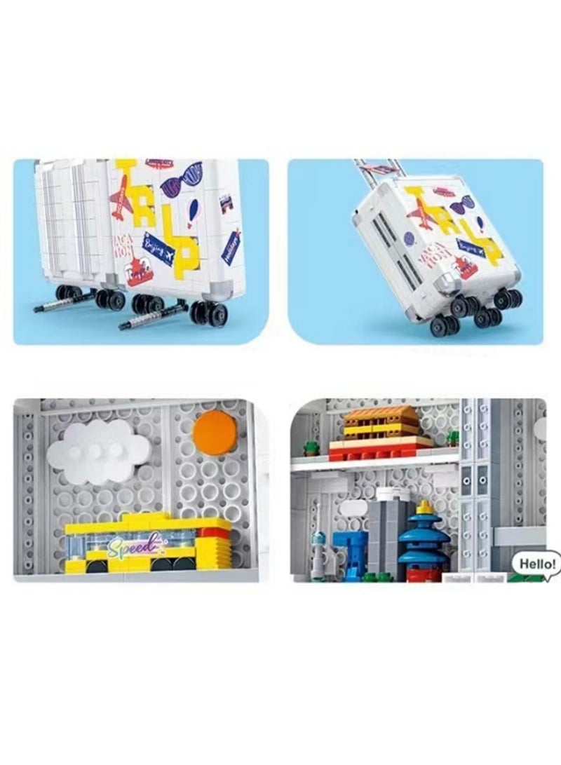 White Suitcase Model Set Building Blocks Creative Diy Simulation Collection Building Assembly Toys Children'S Gift - Image 3