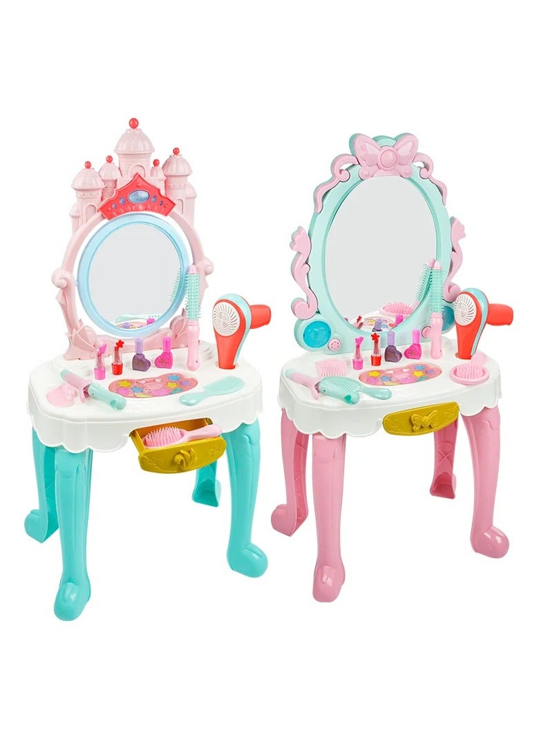 واي نوت أجمل طاولة زينة للبنات بصوت وموسيقى وإضاءة – لعبة مكياج للأطفال مع مرآة دوارة وإكسسوارات - Image 4