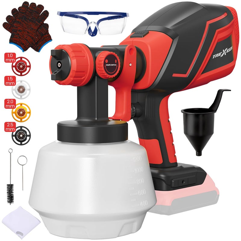 TREXEEN Cordless Paint Sprayer for Mwk M18 18V BatteriesElectric Paint Sprayer with 1200MLEasy to CleanAdjustable Spray Modesfor Home Renovation and Car PaintingBattery Not Included - Image 2