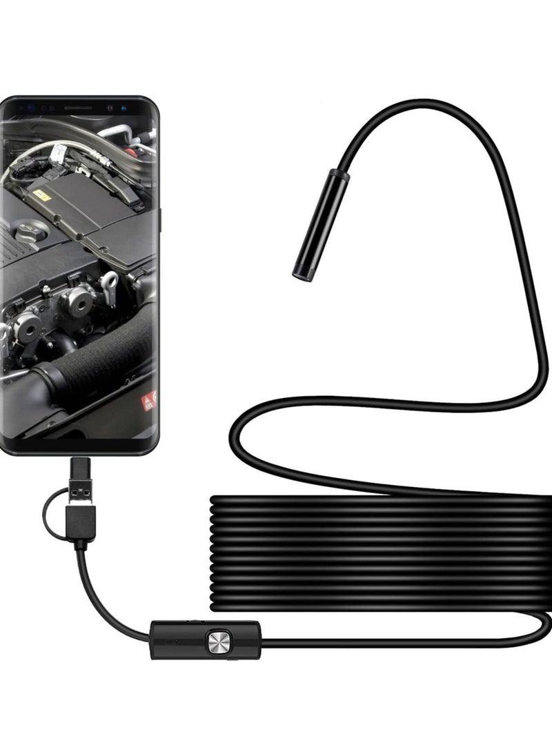 AROAQ Snake Inspection Borescope,Type C Borescope,Scope Camera with Light, USB Endoscope, Type C Borescope, Scope Camera with 8 LED Lights for Android and IOS Smartphone, IPhone, IPad, Samsung  - Image 1