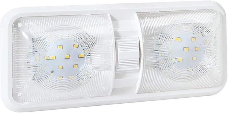 QASULER 12V LED Double Dome Light Fixture - Image 1