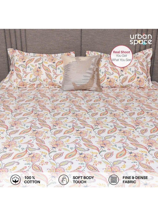 Urban Space مجموعة ملاءات سرير قطن 100% 200 TC من أوربان سبيس للسرير المزدوج، حجم كوين، 2 غطاء وسادة (وردي إيريس، 88 × 100 بوصة) - Image 3