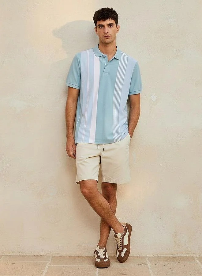 Splash FAV  Men Short Sleeves Striped Pique Polo T-shirt for Men | Best Price UAE