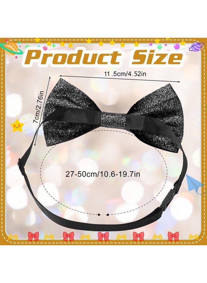 Glitter Bow Tie Sparkling Sequin Bowtie and Adjustable Strap Buckle Shiny Glittering Pre-tied Bow tie for Men Bachelor Dance Hen Night Party Carnival Christmas Fancy Dress Stage Show - Image 2