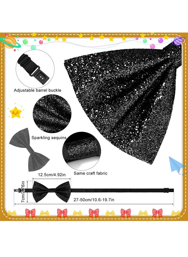 Glitter Bow Tie Sparkling Sequin Bowtie and Adjustable Strap Buckle Shiny Glittering Pre-tied Bow tie for Men Bachelor Dance Hen Night Party Carnival Christmas Fancy Dress Stage Show - Image 3