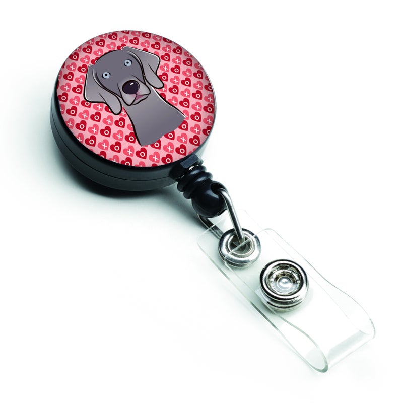""Caroline's Treasures Weimaraner Hearts Retractable Badge Reel  Multicolor (BB5301BR)""