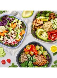 Bentgo Bentgo Prep - 1-Compartment Bowls with Custom Fit Lids - Reusable, Microwaveable, Durable BPA-Free, Freezer and Dishwasher Safe Meal Prep Food Storage Containers - 10 Bowls & 10 Lids (Periwinkle)  - Image 2