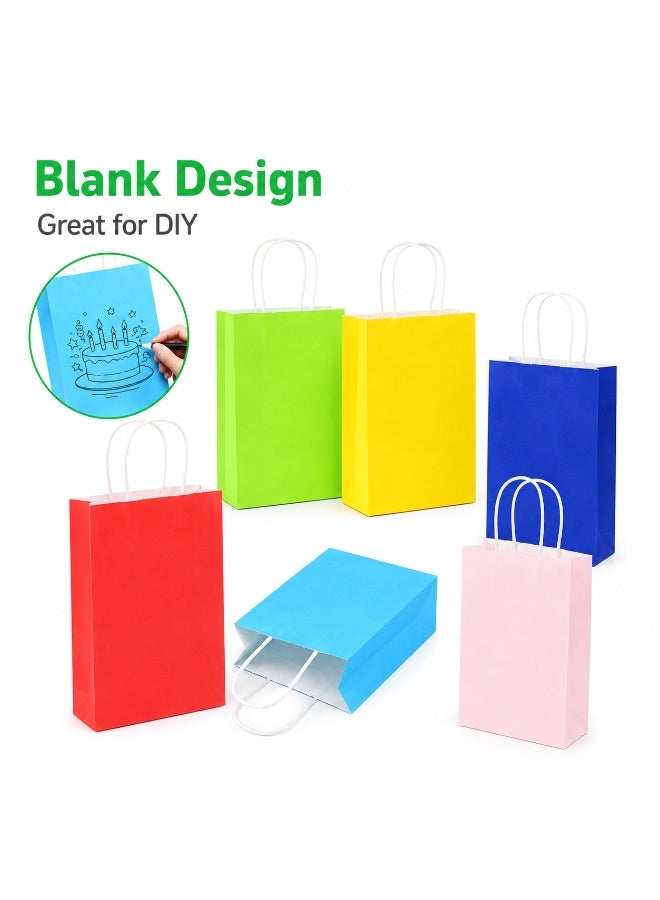 LYNLYN 24 Pack Paper Gift Bags, Kraft Paper Bags with Twisted Handles, 6 Solid Colors, Small Party Favor Bags for Gifts, Bakery, Takeout, Family Gatherings - Image 3