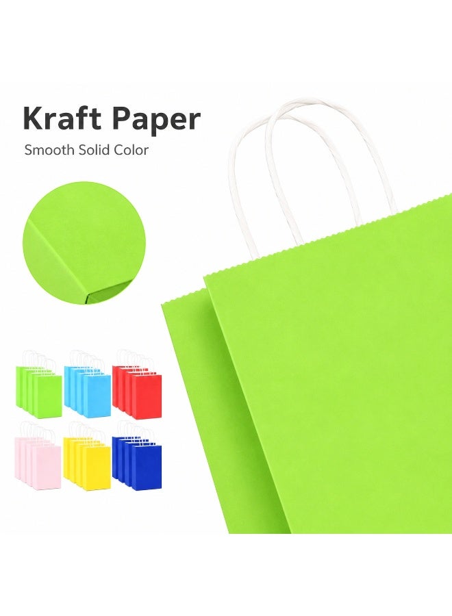 LYNLYN 24 Pack Paper Gift Bags, Kraft Paper Bags with Twisted Handles, 6 Solid Colors, Small Party Favor Bags for Gifts, Bakery, Takeout, Family Gatherings - Image 2