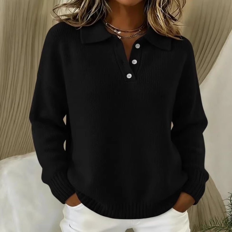 Women's Loose Fit Collared Long Sleeve Button Sweater 2025 Autumn Winter - Image 1