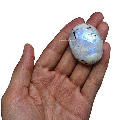 Amazing Gemstone Rainbow Moonstone Crystals and Healing Stones - Large Palm Stone Crystals Piedra - Crystal for Good Luck, Positive Energy, Meditation - Unique Stocking Stuffers Gifts for Women, Men - Image 5
