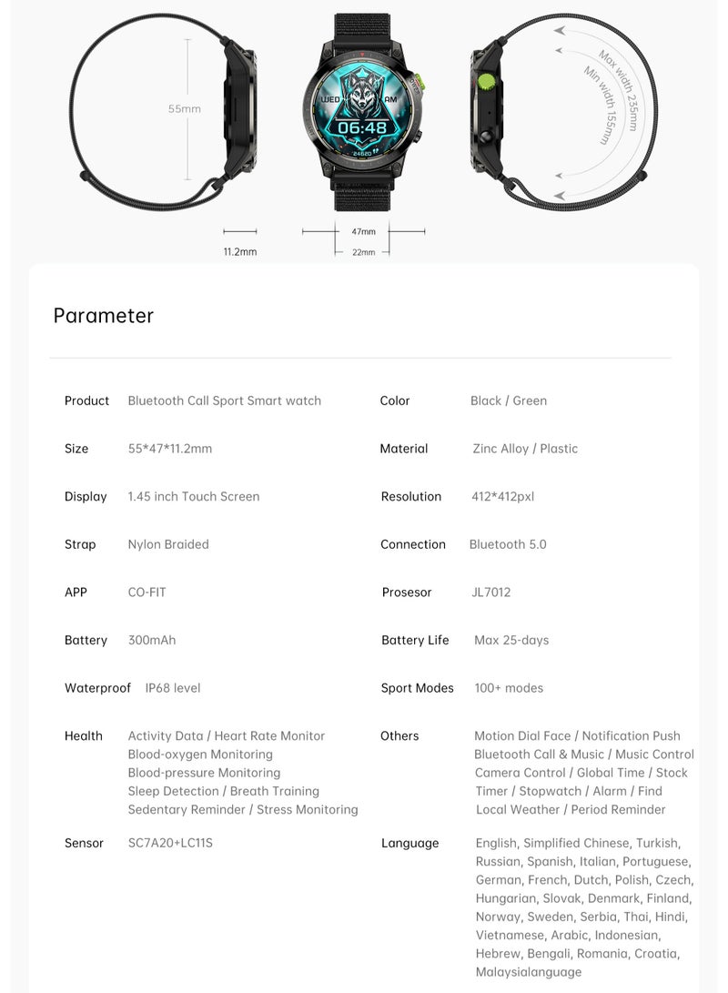 رولستيمي ساعة ذكية للرجال مع مكالمات بلوتوث جهاز تعقب للياقة البدنية ساعة ذكية رياضية - Image 5