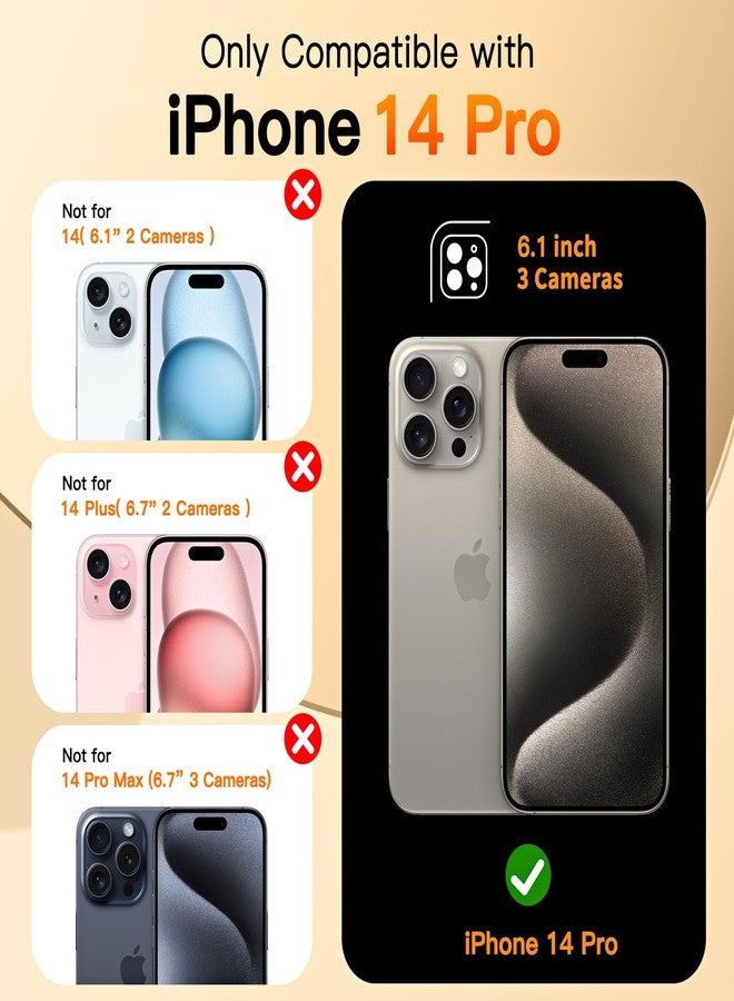 COOLQO for iPhone 14 Pro Case 6.1'' Upgraded 360° Spin Magnetic Stand [Compatible with Magsafe][Military Protection] Shockproof Protective Phone Holder Cover for iPhone 14 Pro, Black Gold - Image 2