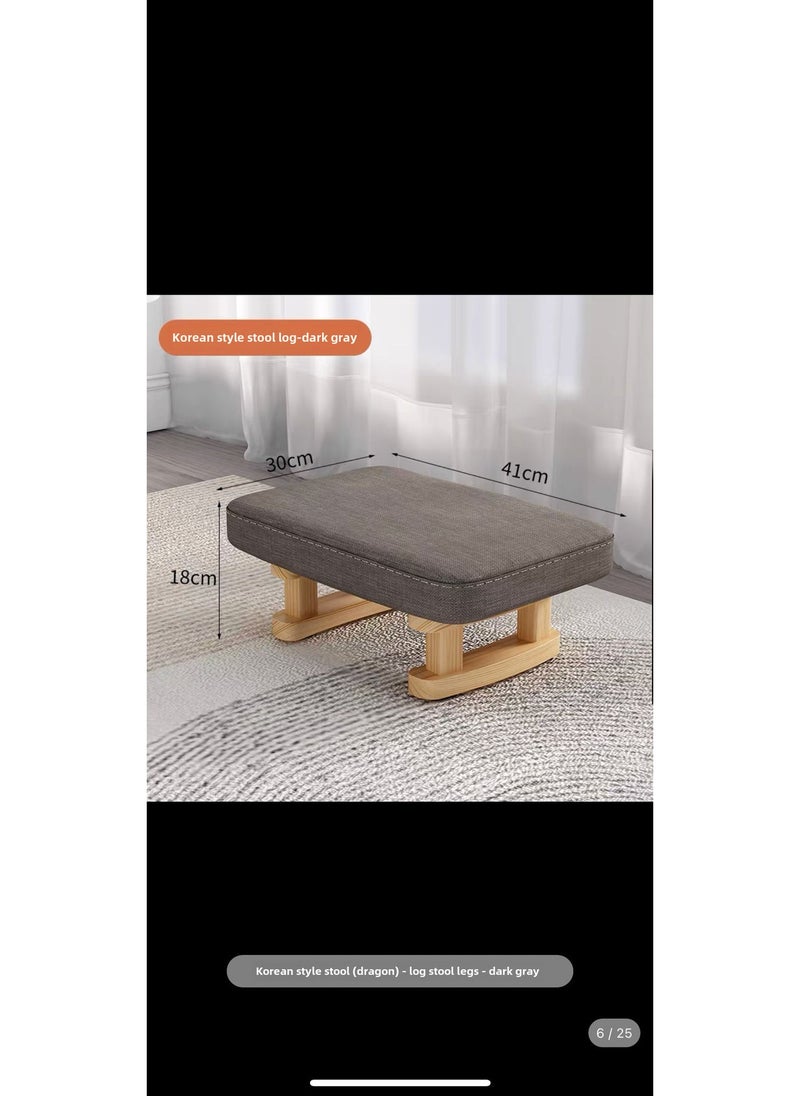 Generic Creative Wooden Stool Upholstered Footrest Dark gray 