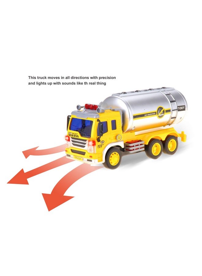 PowerTRC PowerTRC Push & Go Friction Powered Oil Truck Toy with Light and Sound | Realistic Play Oil Tanker Truck Toy Gift for Boys and Girls  - Image 4